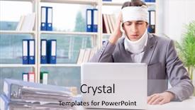  Presentation with injured skin - Amazing PPT layouts having head neck injury management - injured businessman working backdrop and a  colored foreground