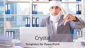  Presentation with injured skin - Slide deck featuring head neck injury management - injured businessman working background and a light gray colored foreground