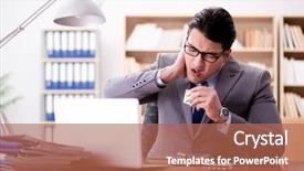  Presentation with office - PPT theme with head neck injury management - sick businessman in the office background and a  colored foreground