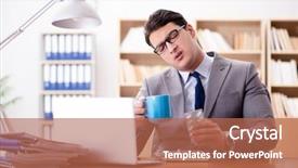  Presentation with office - Colorful PPT theme enhanced with head neck injury management - sick businessman in the office backdrop and a  colored foreground