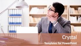  Presentation with office - Cool new slides with head neck injury management - sick businessman in the office backdrop and a coral colored foreground