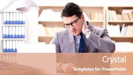  Presentation with head injury - Colorful slide set enhanced with head neck injury management - sick businessman in the office backdrop and a coral colored foreground