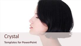  Presentation with closed - Audience pleasing PPT layouts consisting of head nose - profile of a woman backdrop and a lemonade colored foreground