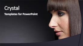  Presentation with haircut - Cool new presentation theme with head nose - young woman with pageboy haircut backdrop and a  colored foreground