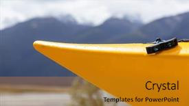  Presentation with new zealand - Audience pleasing PPT theme consisting of head of an orange canoe backdrop and a gold colored foreground