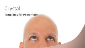  Presentation with bald - Theme with head-of-bald-man-looking background and a white colored foreground
