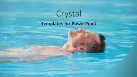 Presentation with swimming pool - Amazing presentation having head-of-happy-young-relaxed backdrop and a light blue colored foreground