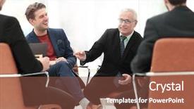  Presentation with cooperative cooperation at new project - Presentation theme with head of the new business background and a tawny brown colored foreground