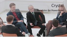  Presentation with project - Presentation design consisting of head of the new business background and a light gray colored foreground