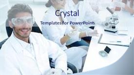  Presentation with scientific research - Audience pleasing PPT layouts consisting of head of the scientific project backdrop and a sky blue colored foreground