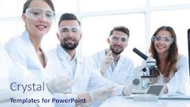  Presentation with scientific research - Cool new theme with head-of-the-scientific-project backdrop and a sky blue colored foreground