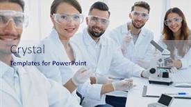  Presentation with scientific research - Slide deck featuring head-of-the-scientific-project background and a lemonade colored foreground