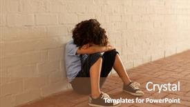  Presentation with sad - Cool new theme with head on her arms cross backdrop and a red colored foreground