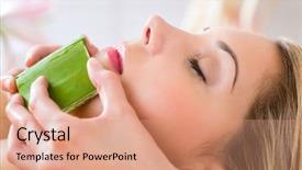  Presentation with aloe vera - Beautiful presentation featuring head or face massage whit backdrop and a coral colored foreground