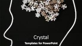  Presentation with mind - PPT theme enhanced with head-outline-with-jigsaw-puzzle background and a black colored foreground