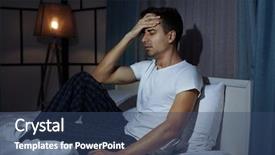  Presentation with special education young adult man - Colorful presentation enhanced with head pain - handsome young man suffering backdrop and a ocean colored foreground