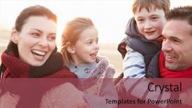  Presentation with wind energy close up portrait - Beautiful presentation theme featuring head sand - portrait of family on winter backdrop and a violet colored foreground