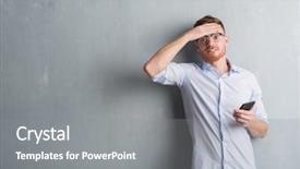  Presentation with shame - PPT theme having head shocked with shame background and a gray colored foreground