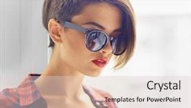  Presentation with young woman wearing boxer gloves - Beautiful slide deck featuring head shot - close-up image of a gorgeous backdrop and a lemonade colored foreground