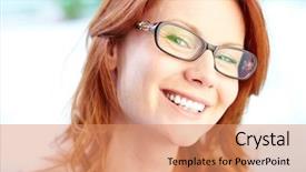  Presentation with confidence - Presentation consisting of head shot - close-up portrait of a red-haired background and a coral colored foreground