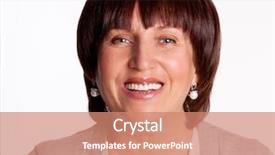  Presentation with portrait happy family smiling - PPT layouts with head shot - portrait beautiful happy mature woman background and a coral colored foreground