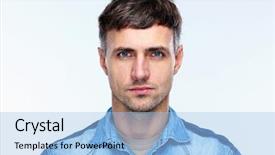  Presentation with over come challange - Presentation with head shot - portrait of a casual serious background and a light blue colored foreground