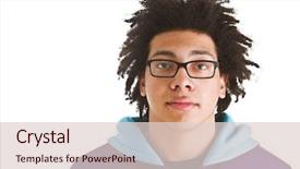  Presentation with crazy - Cool new slides with head shot - younng afro american man backdrop and a lemonade colored foreground