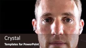  Presentation with head - Slide deck having head-shot-of-a-caucasian background and a tawny brown colored foreground