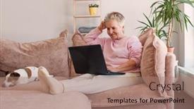  Presentation with head - Slides with head-shot-portrait-smiling-mature background and a  colored foreground