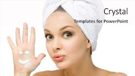  Presentation with head - Beautiful PPT layouts featuring head shows cream smiley backdrop and a sky blue colored foreground