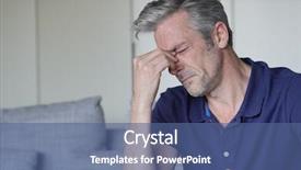  Presentation with bad - Audience pleasing presentation consisting of head sinus - mature man with bad headache backdrop and a ocean colored foreground