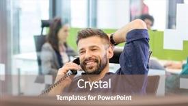  Presentation with child and adult talking - Colorful slide set enhanced with head start - smiling mid adult businessman talking backdrop and a coral colored foreground