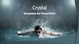  Presentation with swimming - Audience pleasing PPT theme consisting of head start - swimming backdrop and a dark gray colored foreground