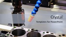  Presentation with lathe - PPT layouts with head tractors - lathe for repairing of car background and a  colored foreground