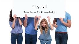  Presentation with sales forecast people behind success - Presentation theme with head up display - casual people hiding behind background and a cool aqua colored foreground