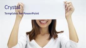  Presentation with photo - Colorful slide set enhanced with head up display - concept photo of asian woman backdrop and a sky blue colored foreground