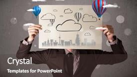  Presentation with head and spinal cord injury - Audience pleasing slide deck consisting of head with cityscape and ballon backdrop and a  colored foreground