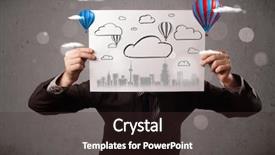  Presentation with ballons festival - PPT theme consisting of military air base decay background and a tawny brown colored foreground