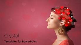  Presentation with love - Slide deck having head-with-full-of-love background and a red colored foreground