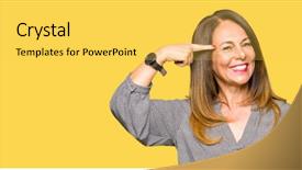  Presentation with great idea - Audience pleasing presentation design consisting of head with one finger great backdrop and a  colored foreground