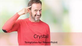  Presentation with great idea - Slides featuring head with one finger great background and a red colored foreground