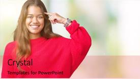  Presentation with win as one - Slide set featuring head with one finger great background and a  colored foreground