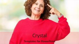  Presentation with middle ages portrait - Presentation theme consisting of head with one finger great background and a  colored foreground