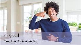  Presentation with african american families - Presentation theme consisting of head with one finger great background and a  colored foreground