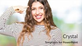  Presentation with great idea - Colorful presentation theme enhanced with head with one finger great backdrop and a  colored foreground