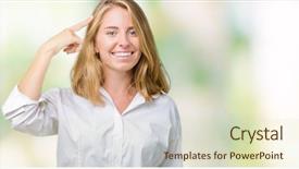  Presentation with great idea - Theme featuring head with one finger great background and a  colored foreground