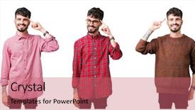  Presentation with great idea - Slides having head with one finger great background and a coral colored foreground