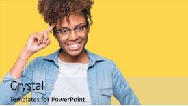  Presentation with populations african american - PPT theme featuring head with one finger great background and a light blue colored foreground