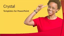  Presentation with great idea - Presentation design having head with one finger great background and a  colored foreground