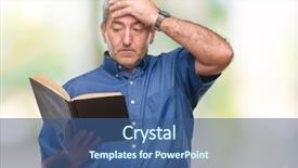  Presentation with teacher stress - PPT theme consisting of handsome senior teacher man reading background and a  colored foreground